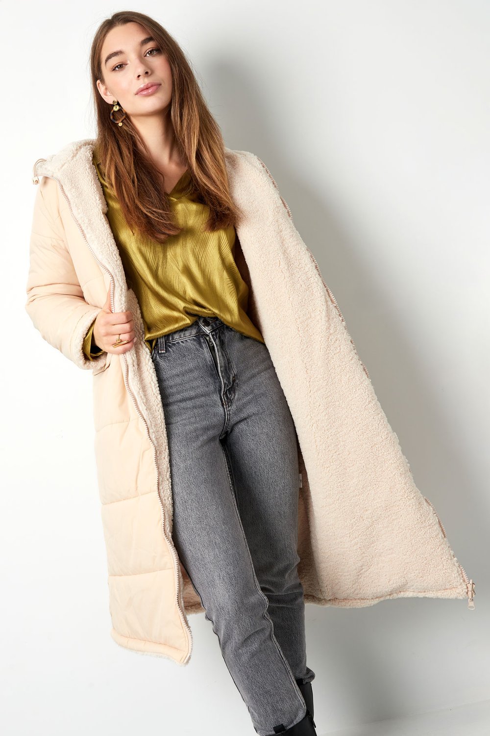 Nylon long coat - Brown - S h5Picture5